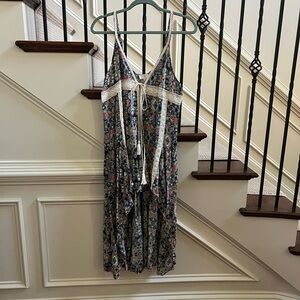 Umgee Floral Maxi Hi Low duster with Lace Details